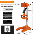 Vertical stainless steel manual juicer with multiple colour and tip options for household citrus juicing