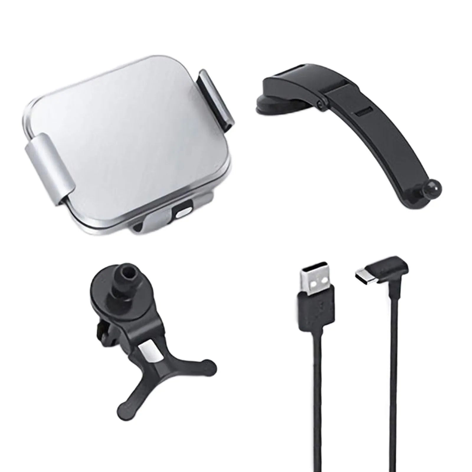 Grey wireless charging bracket with folding screen for mobile phones in vehicle use