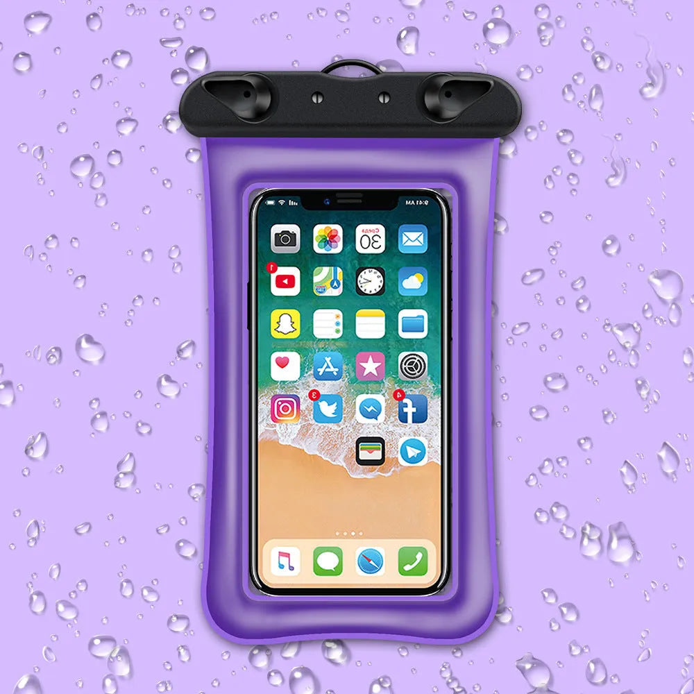 Waterproof phone pouch with 45cm rope in various colour options