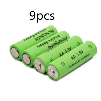 Five industrial-grade alkaline rechargeable AA batteries with 3000mAh capacity