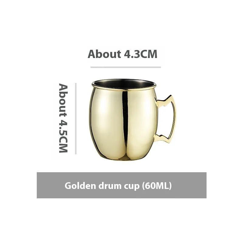 Stainless steel Moscow Mule cocktail glass with copper plating in multiple colour options