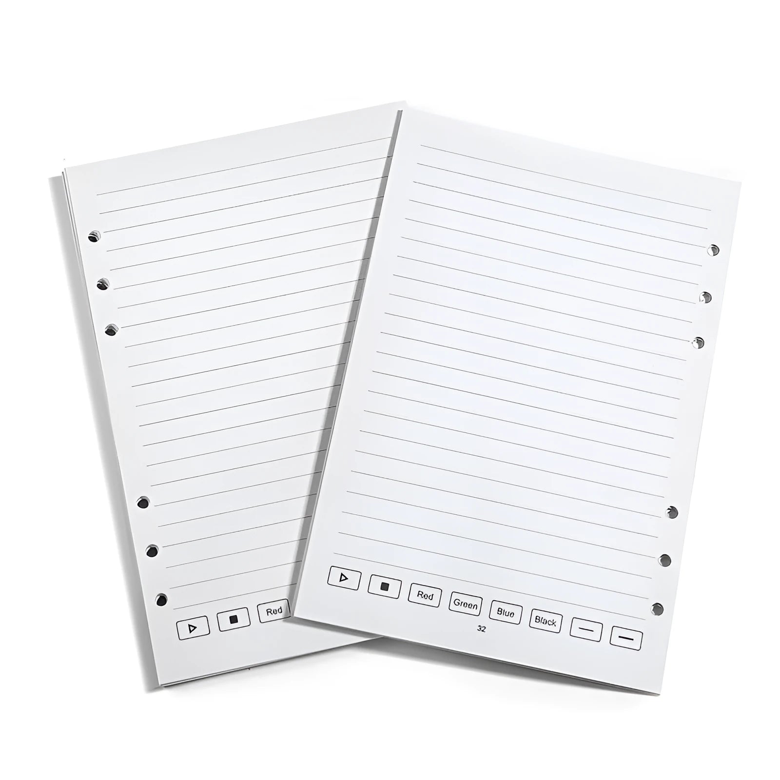 Loose leaf spiral notebook core replacement pack with paper and metal-core pen refills
