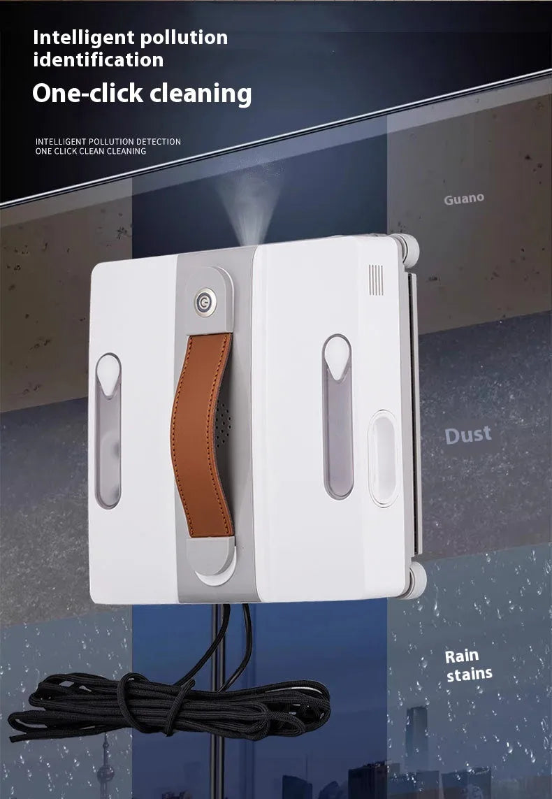 White intelligent window cleaning robot for high-rise windows with 220mm dimensions