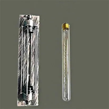 Industrial retro flute iron wall lamp in antique style, shown in silver finish.