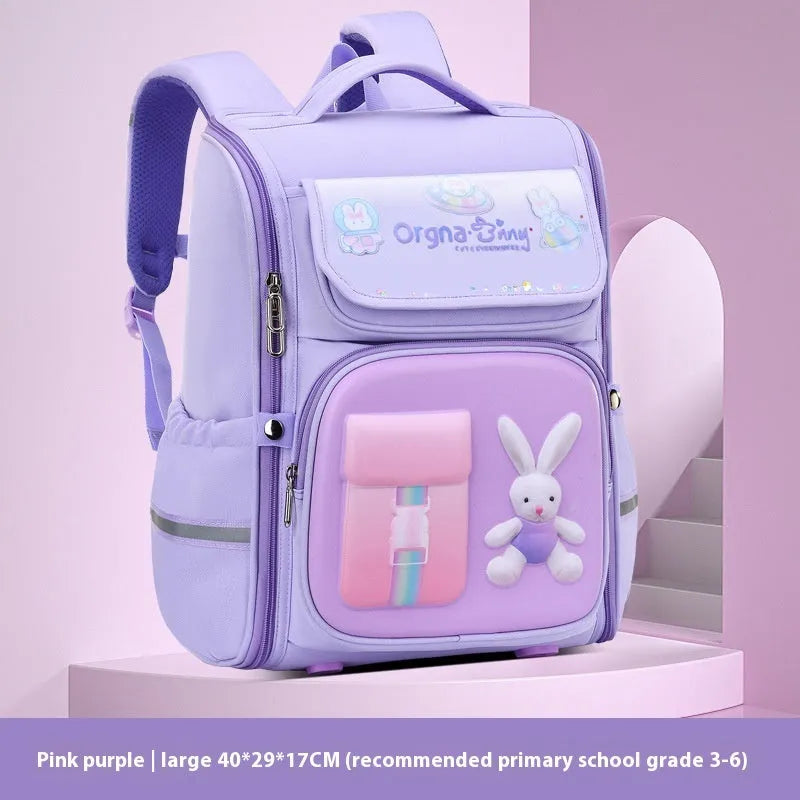Children's cartoon backpack with spaceman or rabbit design, Oxford cloth material, airpillow straps