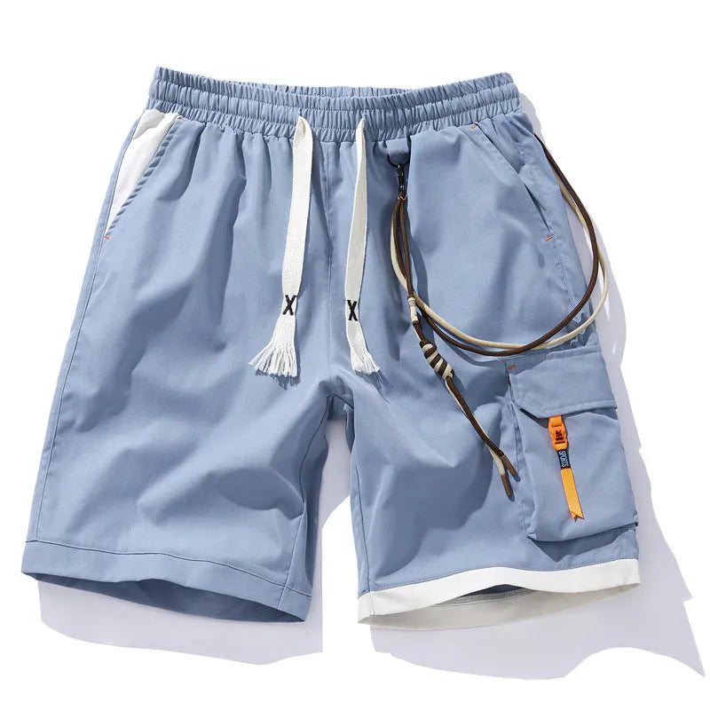 Men's plus size bamboo fibre sport shorts in loose fit with high waist and cropped length