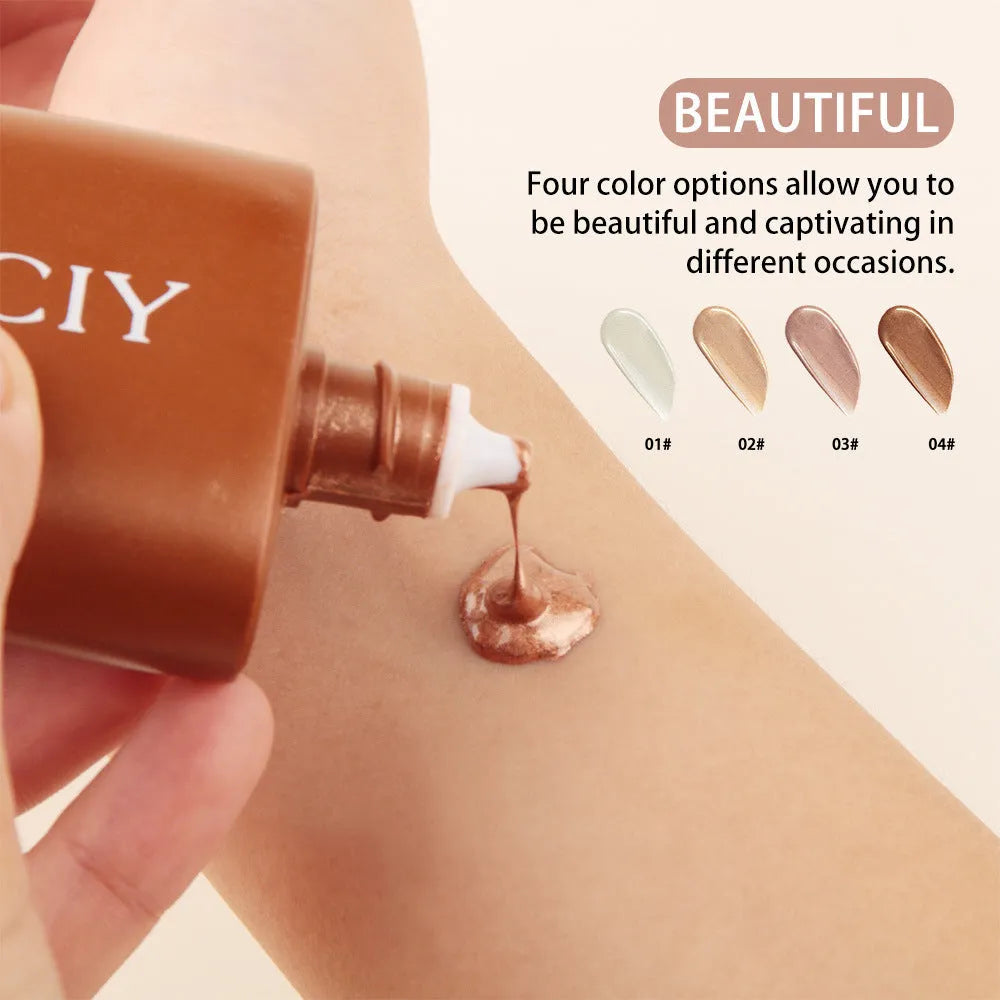 30ml face and body contouring liquid cosmetic bottle for brightening and highlighting in four colour options