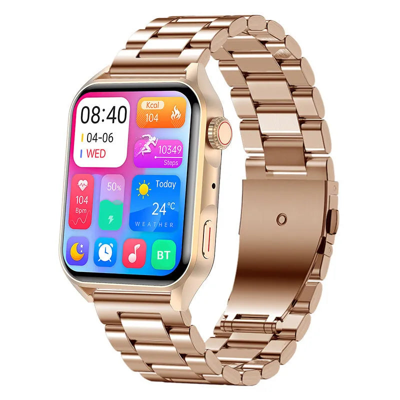 Simple AMOLED smart watch with 1.8-inch HD touch screen display and silicone wrist strap