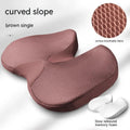 Curved bevel orthopaedic seat cushion for tailbone support in black, grey, brown or beige