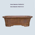 Purple sand ceramic rectangular flowerpot with double pumping angle design for floor placement