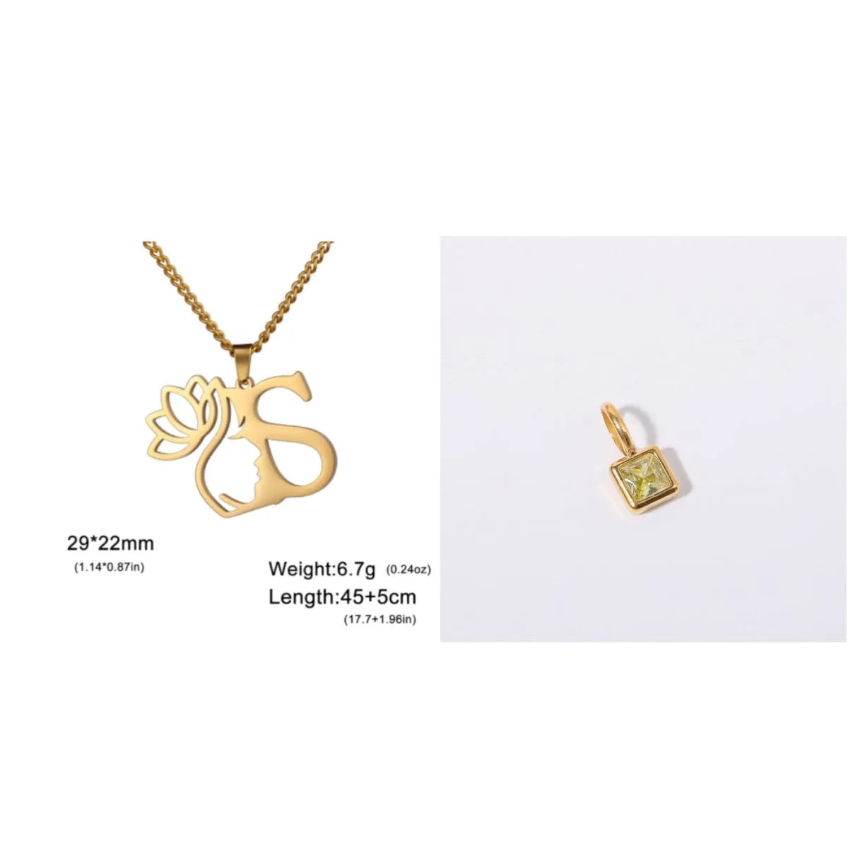 Stainless steel cross chain necklace with electroplated finish and single pendant