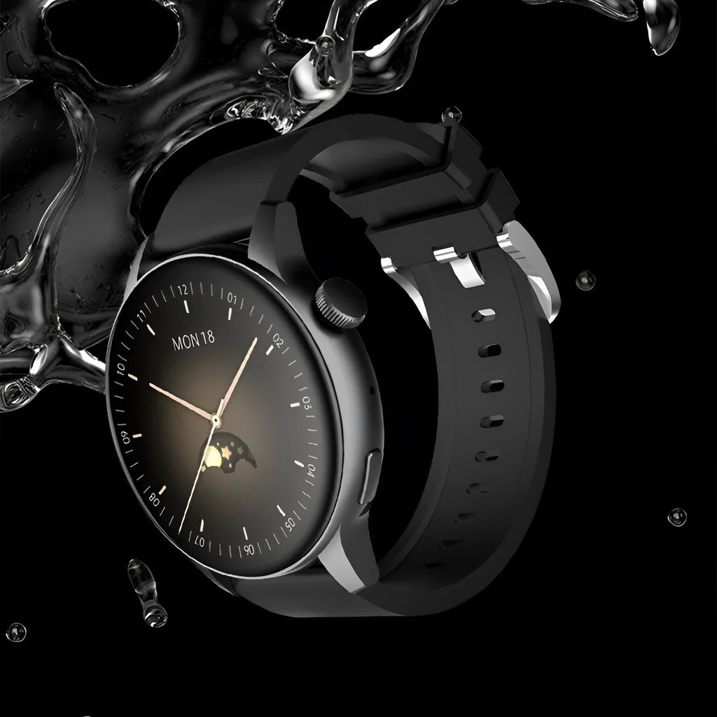 42mm stainless steel smart watch with 1.30-inch colour touchscreen display