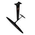Black carbon fiber racing hydrofoil for surfboards with 1051mm front wing