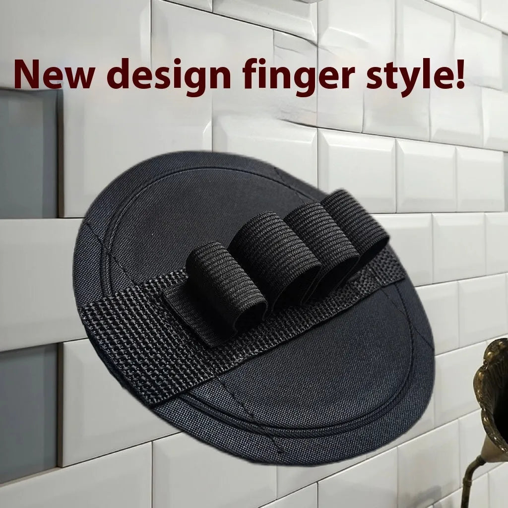Rubber bath towel showing textured surface in round cake finger style colour option