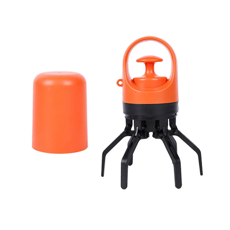 Blue and orange ABS plastic pet pooper scooper with claw design and bag dispenser