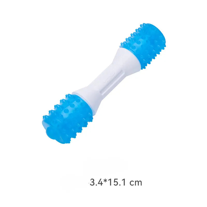 Dual-colour TPR puppy teething chew toy for dental health and moderate chewers