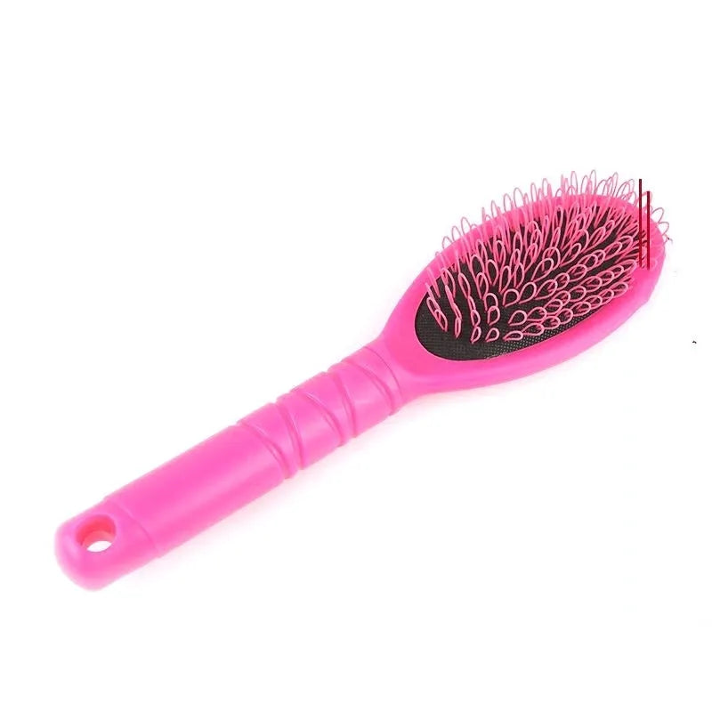 Black or pink plastic ring tooth hair extension comb with airbag cushion measuring 22x6cm