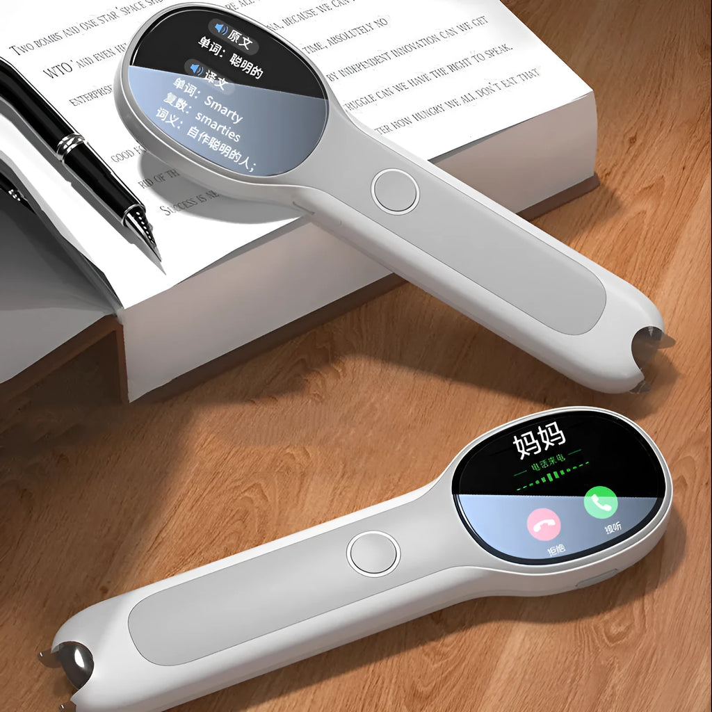 Universal reading pen in white ABS plastic with baking varnish finish for English learning and translation