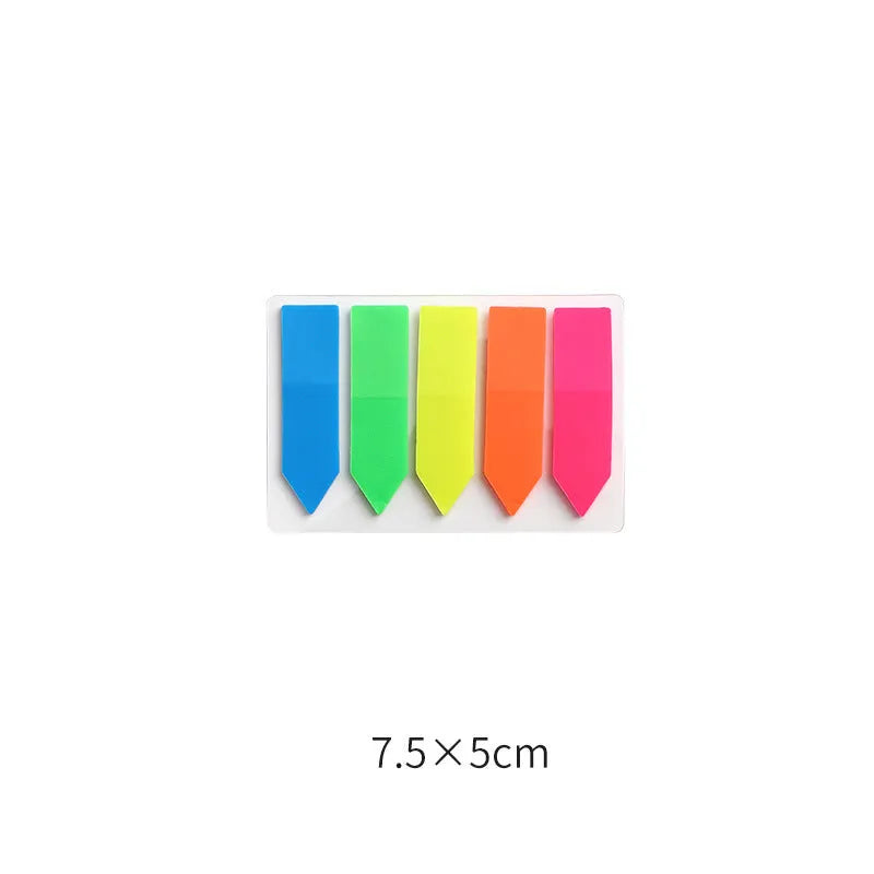 Assorted adhesive stickers and sticky notes showing grid formats and colourful designs with A6 ruler versions