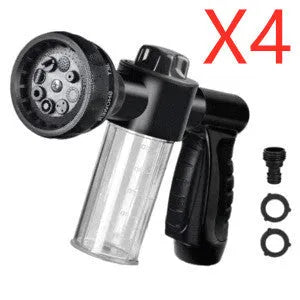 Green high-pressure foam spray water gun with adjustable nozzle for car and garden cleaning.