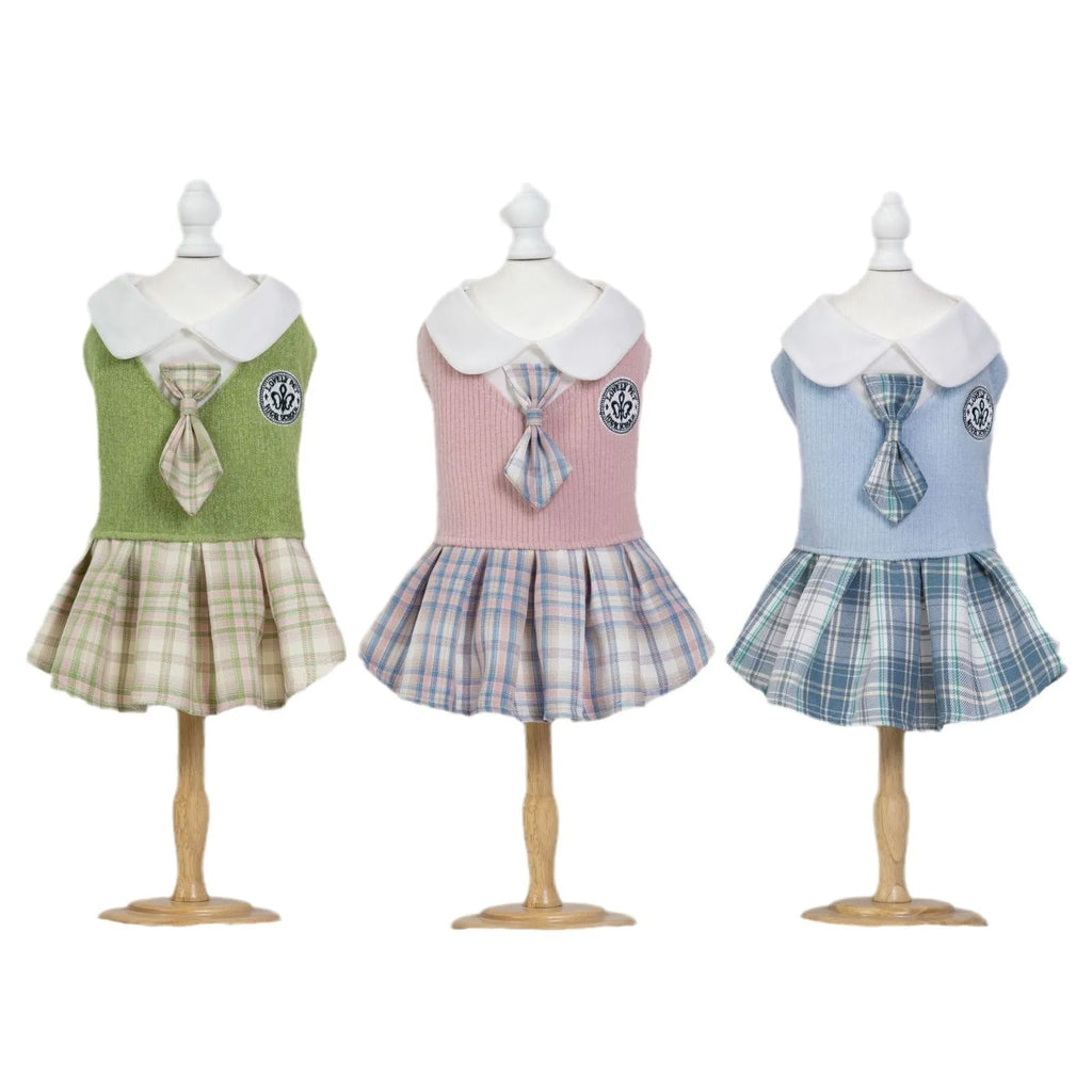 Polyester tartan skirt for dogs and cats in princess style with size and colour options