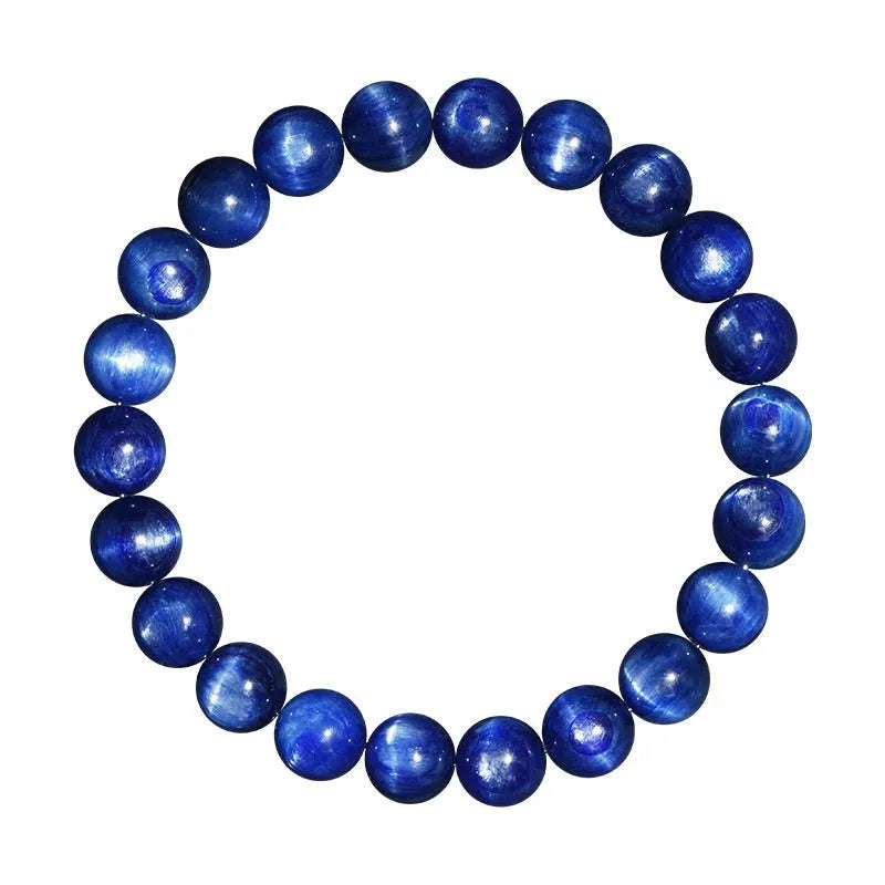 Blue crystal ball bracelet with geometric shape and Ruyi symbol design in polished 7A grade crystal