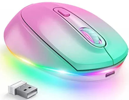 24g wireless rechargeable mouse in assorted colours with USB charging cable
