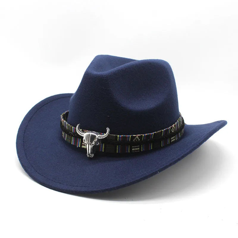Western cowboy hat with bell crown in polyester fabric available in multiple colours for unisex size M