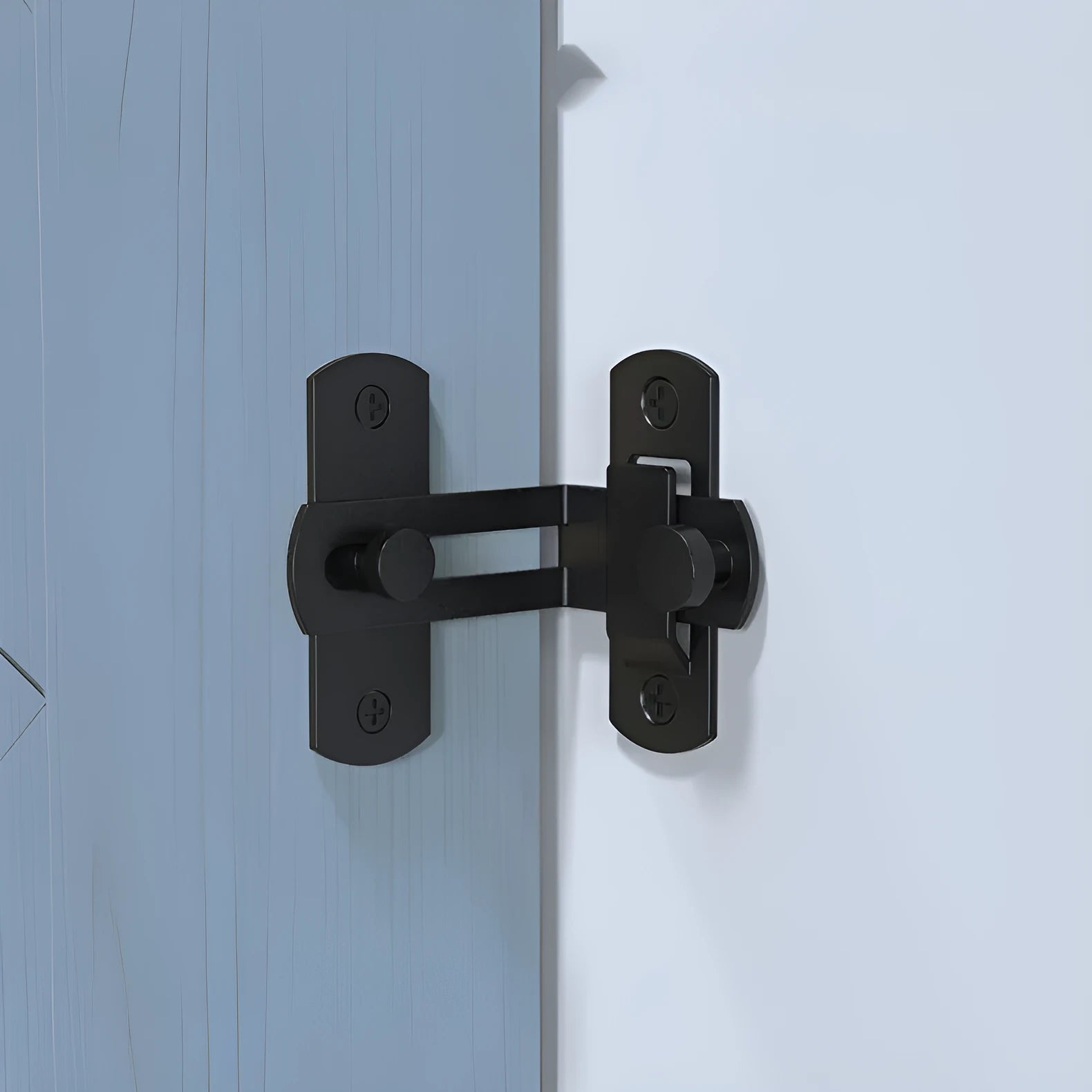 90 degree warehouse hook sliding door lock with black carbon steel and stainless steel construction