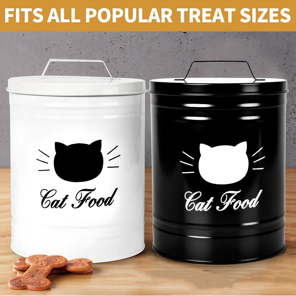 Round black iron storage canister with lid for dry food organisation, 301-500ml capacity