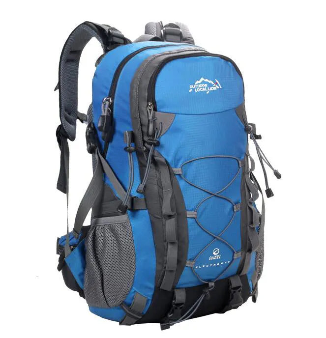 Green polyester leisure sports backpack with 20-35L capacity for outdoor activities