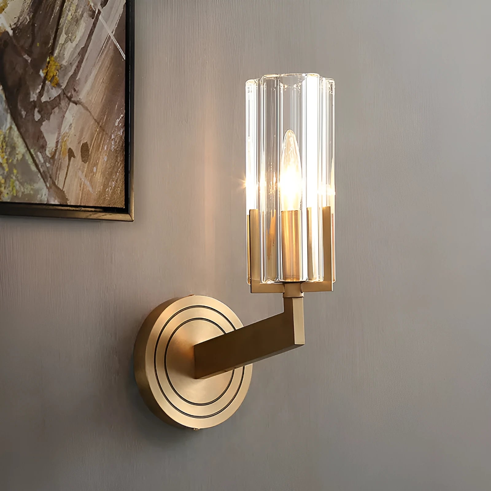 Copper Nordic style wall lamp with single head design for bedroom bedside lighting