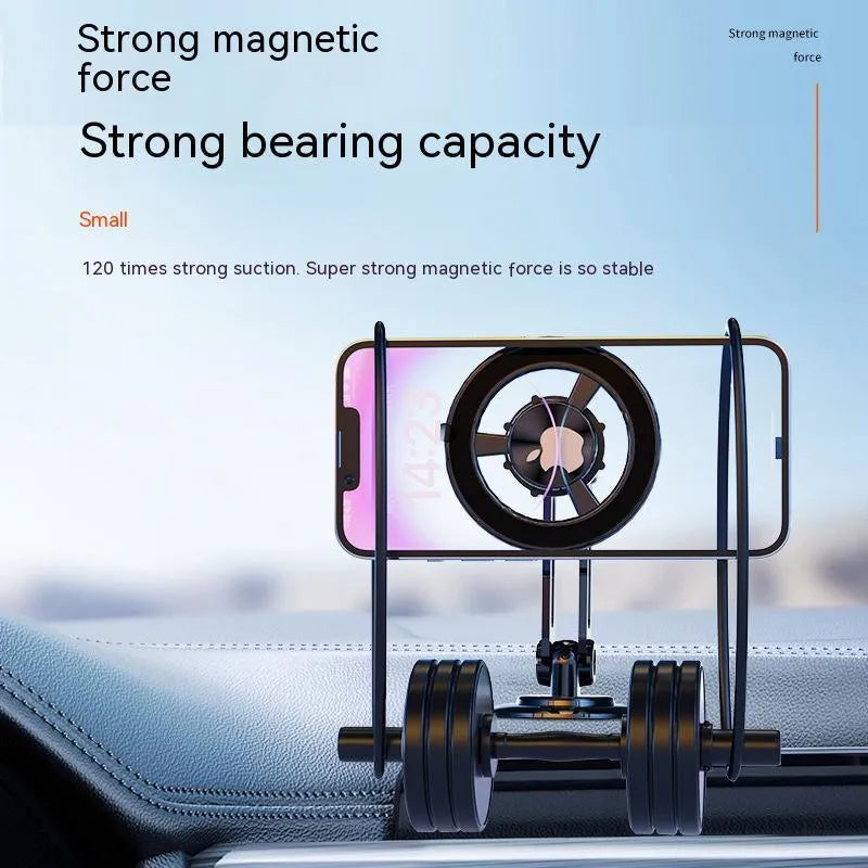 All-metal magnetic car phone holder with four colour options shown