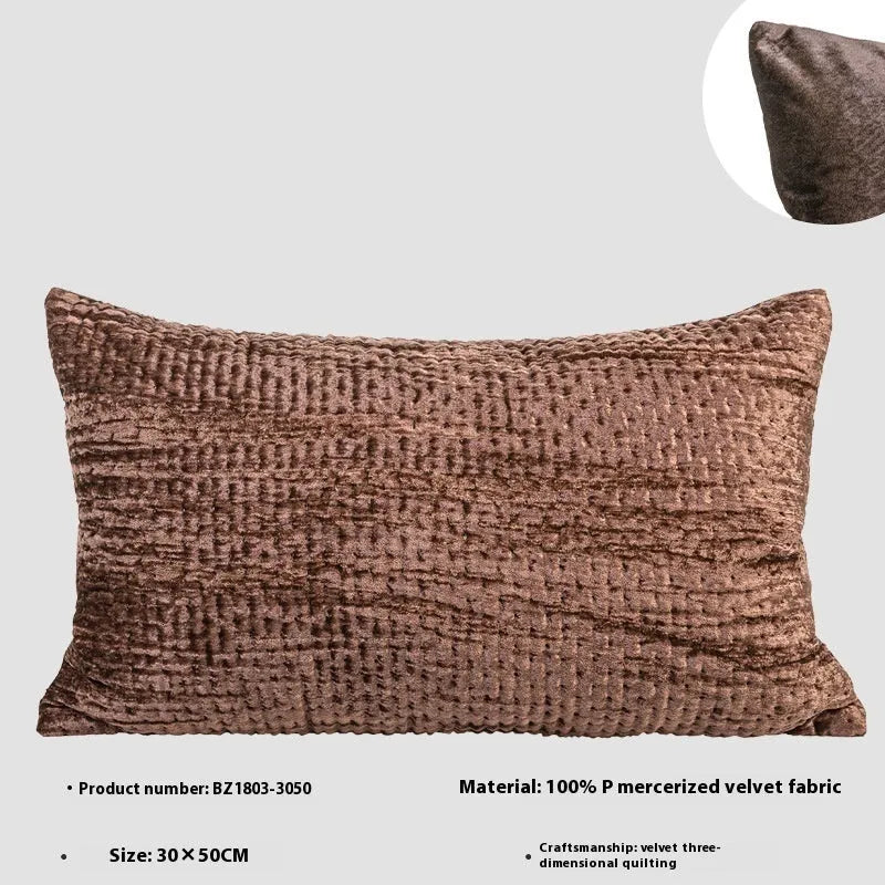 Chinese antique style quilted cushion pillow with mercerised velvet fabric in green, red, mocha, or orange colours