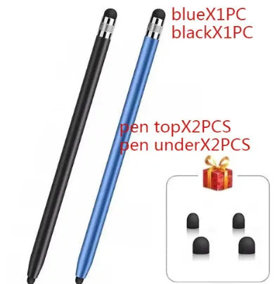 Metal two-in-one touch screen pen for tablets and smartphones in multiple colour options
