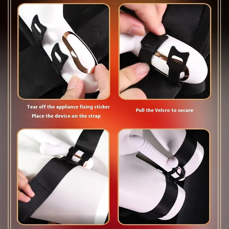 Black knitted belt strap accessory for women's toy tools