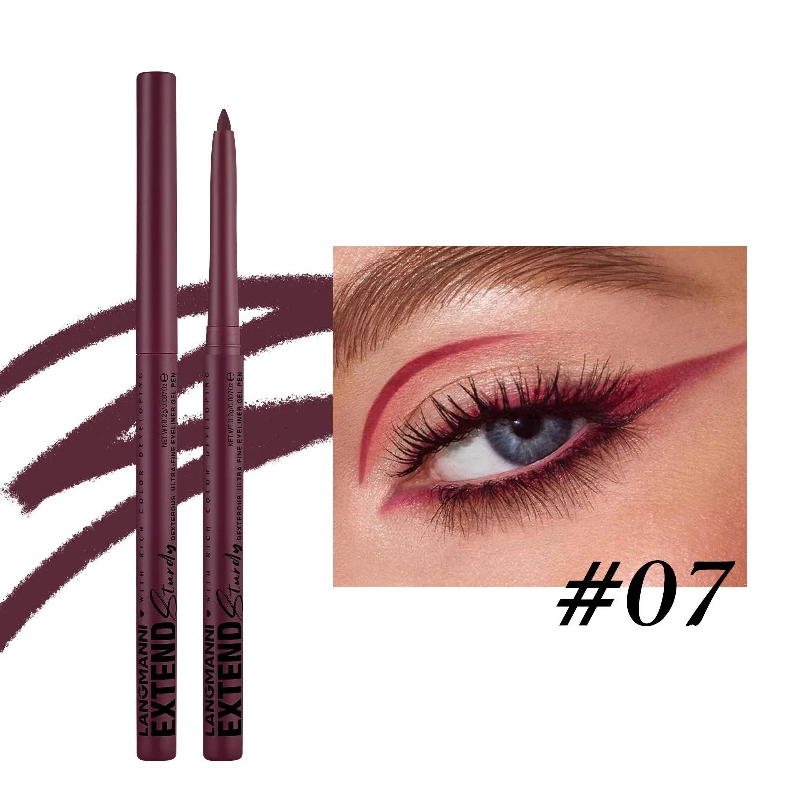 Set of 12 colourful gel glitter eyeliner pencils in waterproof formula for multi-purpose makeup