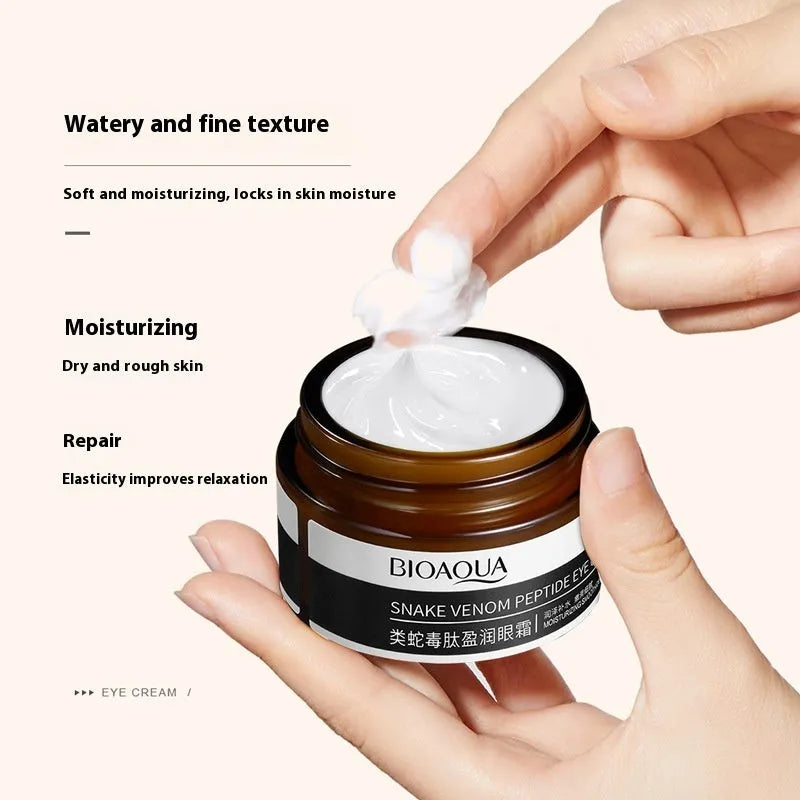 30g peptide firming eye cream in packaging with applicator for dark circle treatment