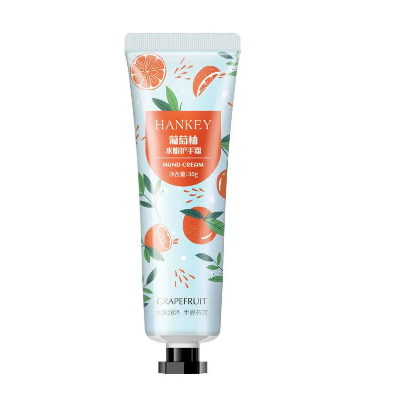 30g tube of fruit scented hand cream for moisturising dry skin.