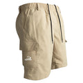 Straight leg sports shorts in loose American casual style available in black, blue, green, or khaki