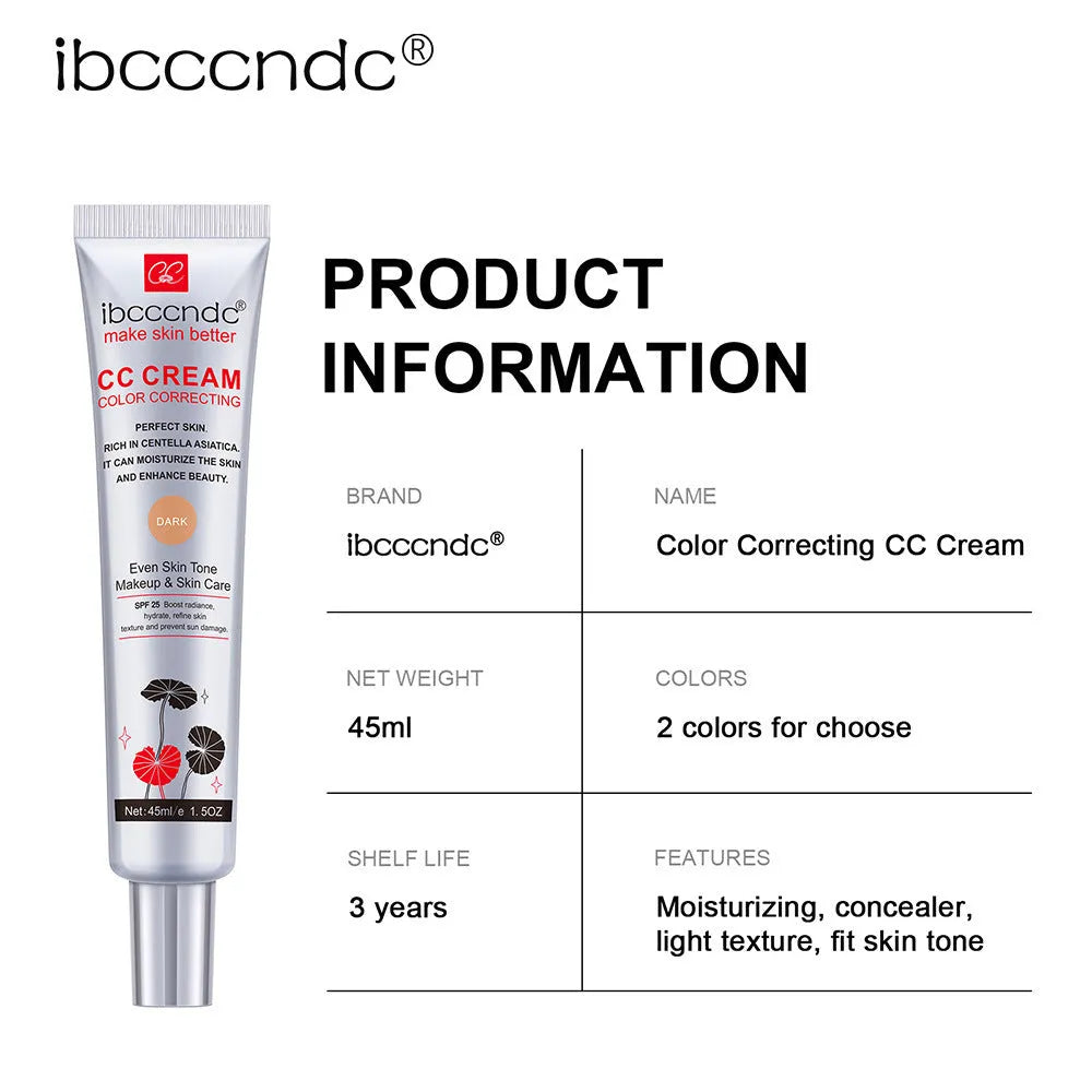 Erborian CC Cream tube in dark and light shades, a colour correcting moisturising makeup primer.