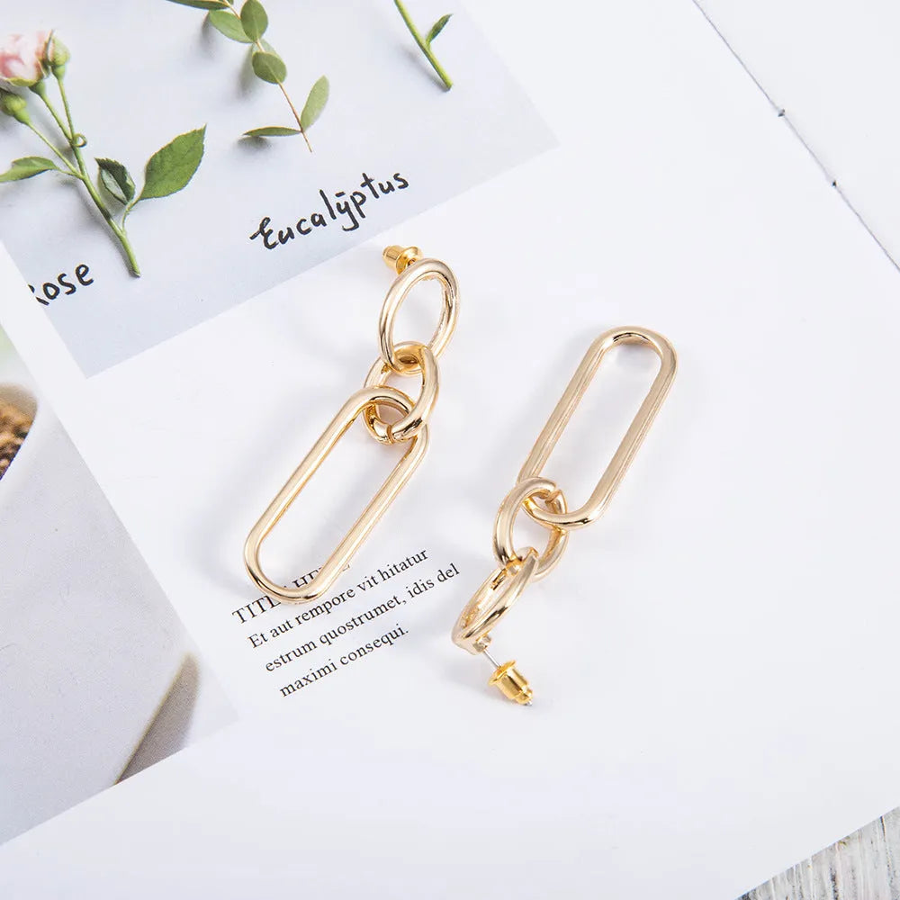 Geometric sterling silver needle colour hoop earrings with ring and line design