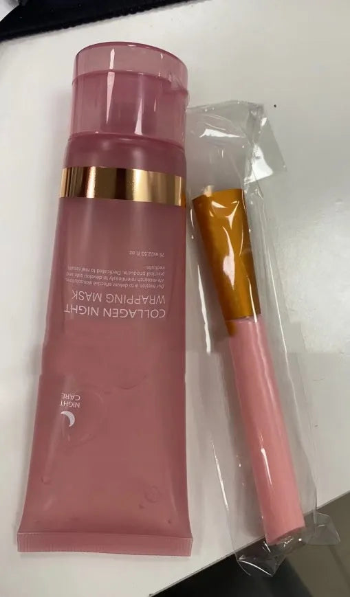 75ml collagen night face mask bottle with brush applicator for even overnight application