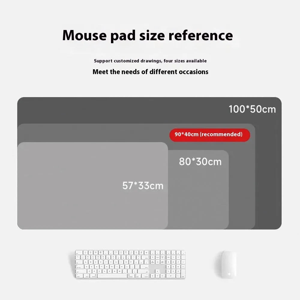 Japanese Samurai design gaming mouse pad on a desk, showing non-slip cloth base and thermal transfer print.
