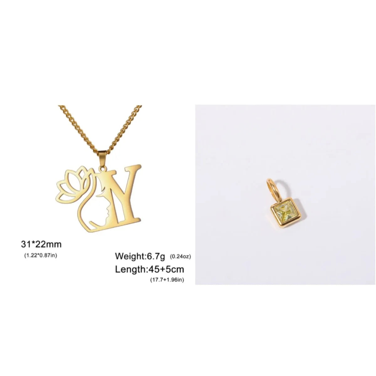 Stainless steel cross chain necklace with electroplated finish and single pendant