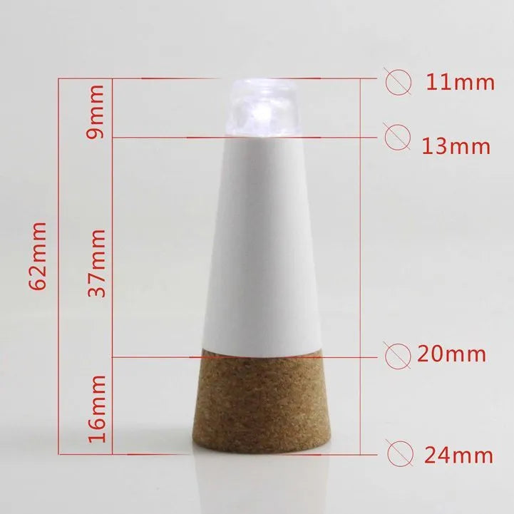 LED rechargeable bottle cap cork light with plastic shell for holiday decoration