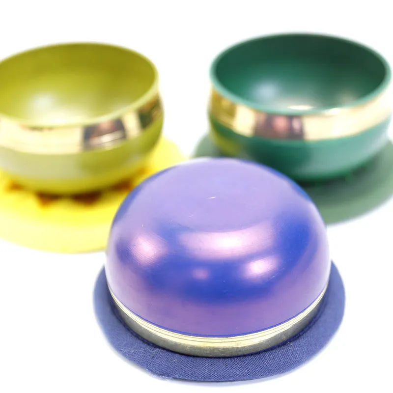 Handmade colourful Himalayan singing bowl meditation instrument with mallet