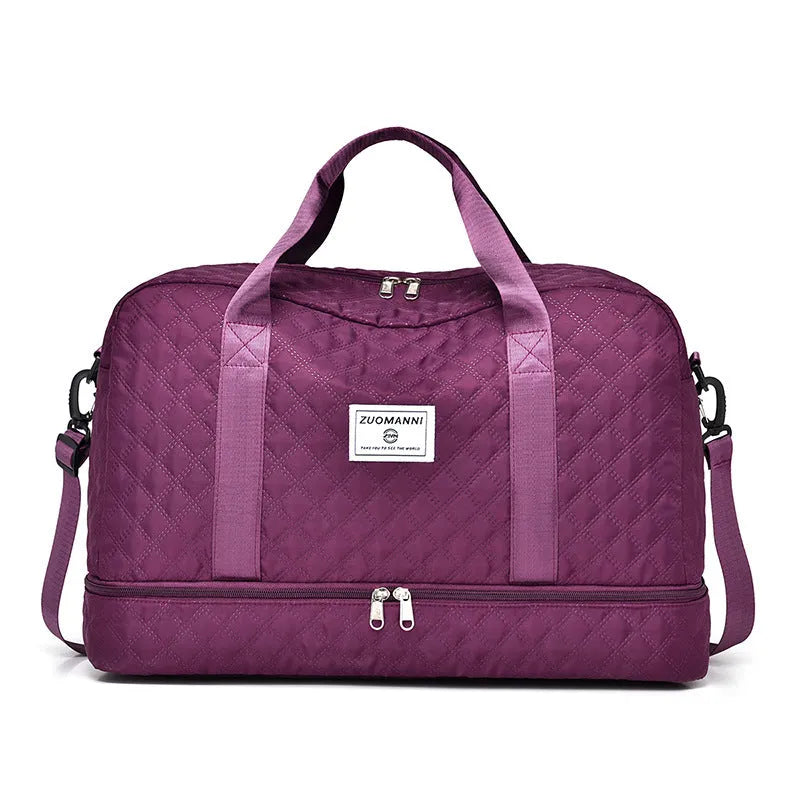 Oxford cloth leisure travel bag with 36-55 litre capacity in street trend style with sewing thread details
