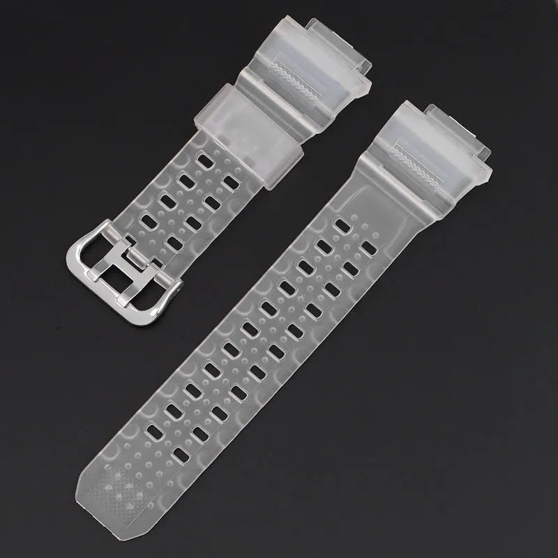 Camouflage TPU watch strap with silver buckle for single hair watch systems