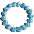 Blue natural crystal sea-pattern bodhi bracelet with pearl accents in Maillard style arrangement